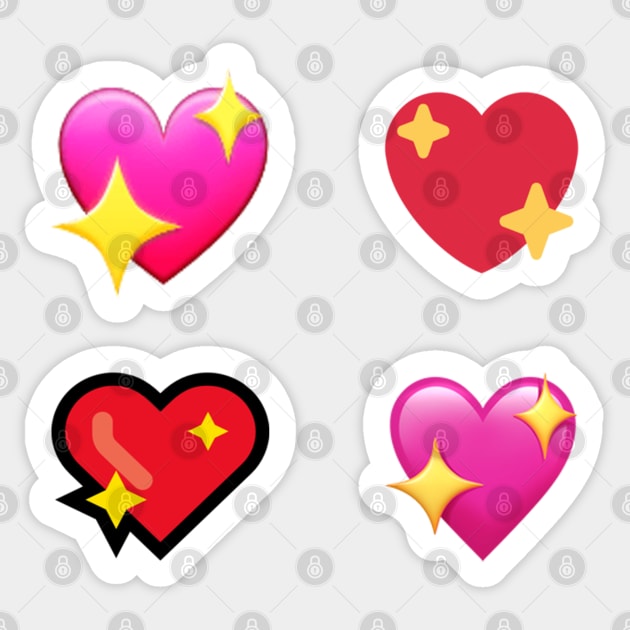 Sparkle Hearts Emojies Sticker by goblinbabe